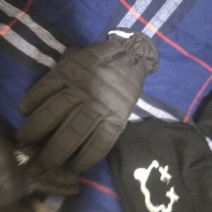 Gloria Vanderbilt Black Quilted Men's Winter Gloves